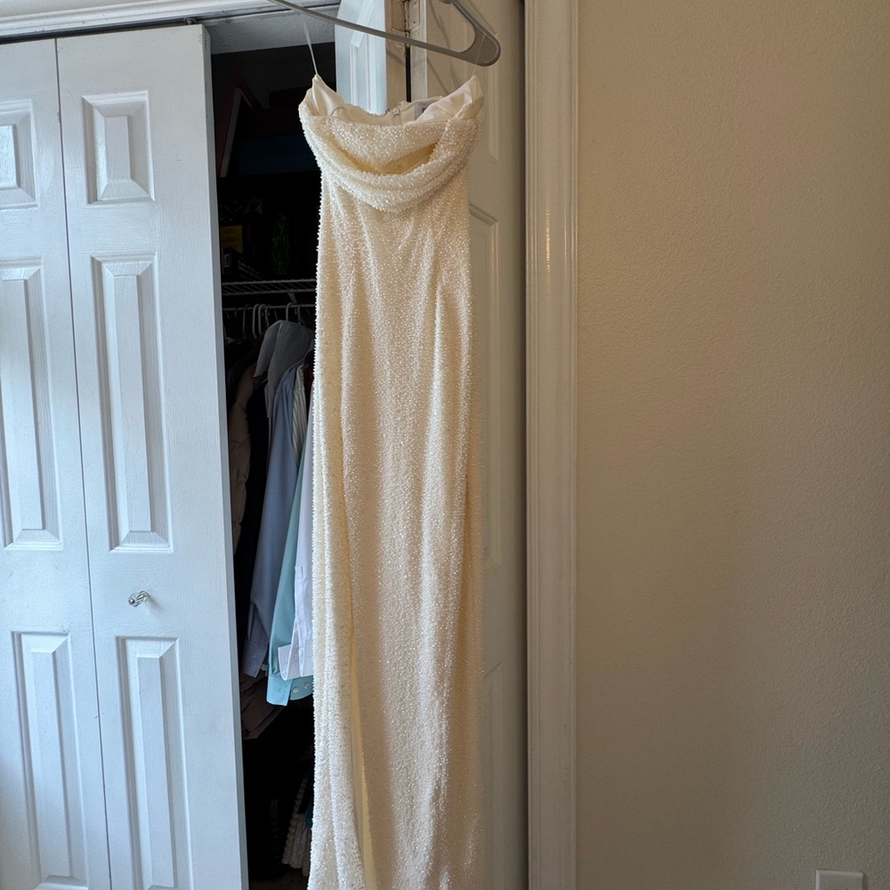 Oh Polly Strapless Beaded Evening Gown - Picture 6 of 8